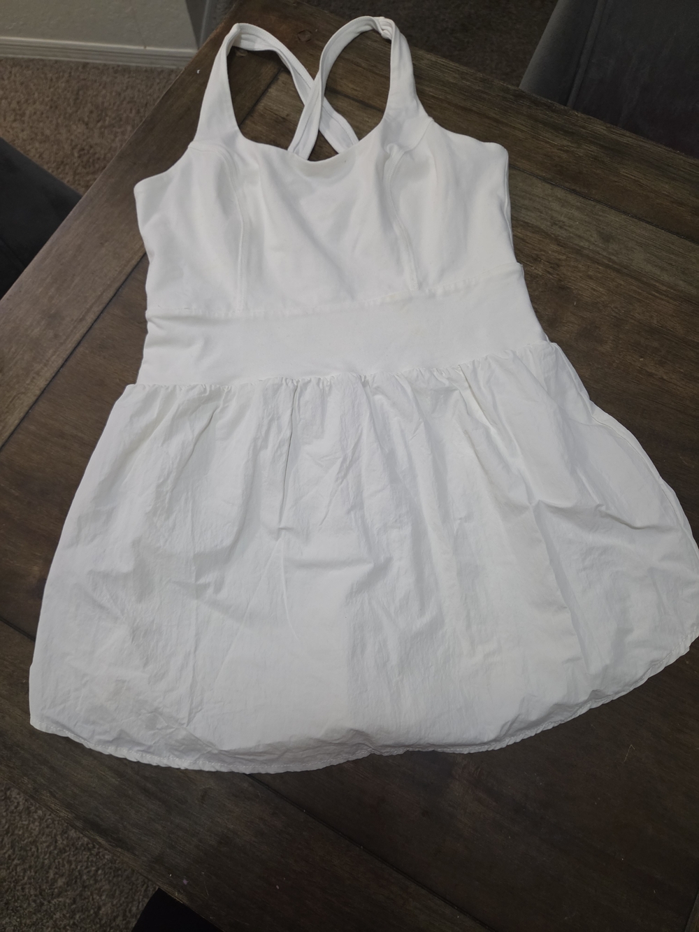 Forever 21 White Cross-Back Skater Dress for Girls